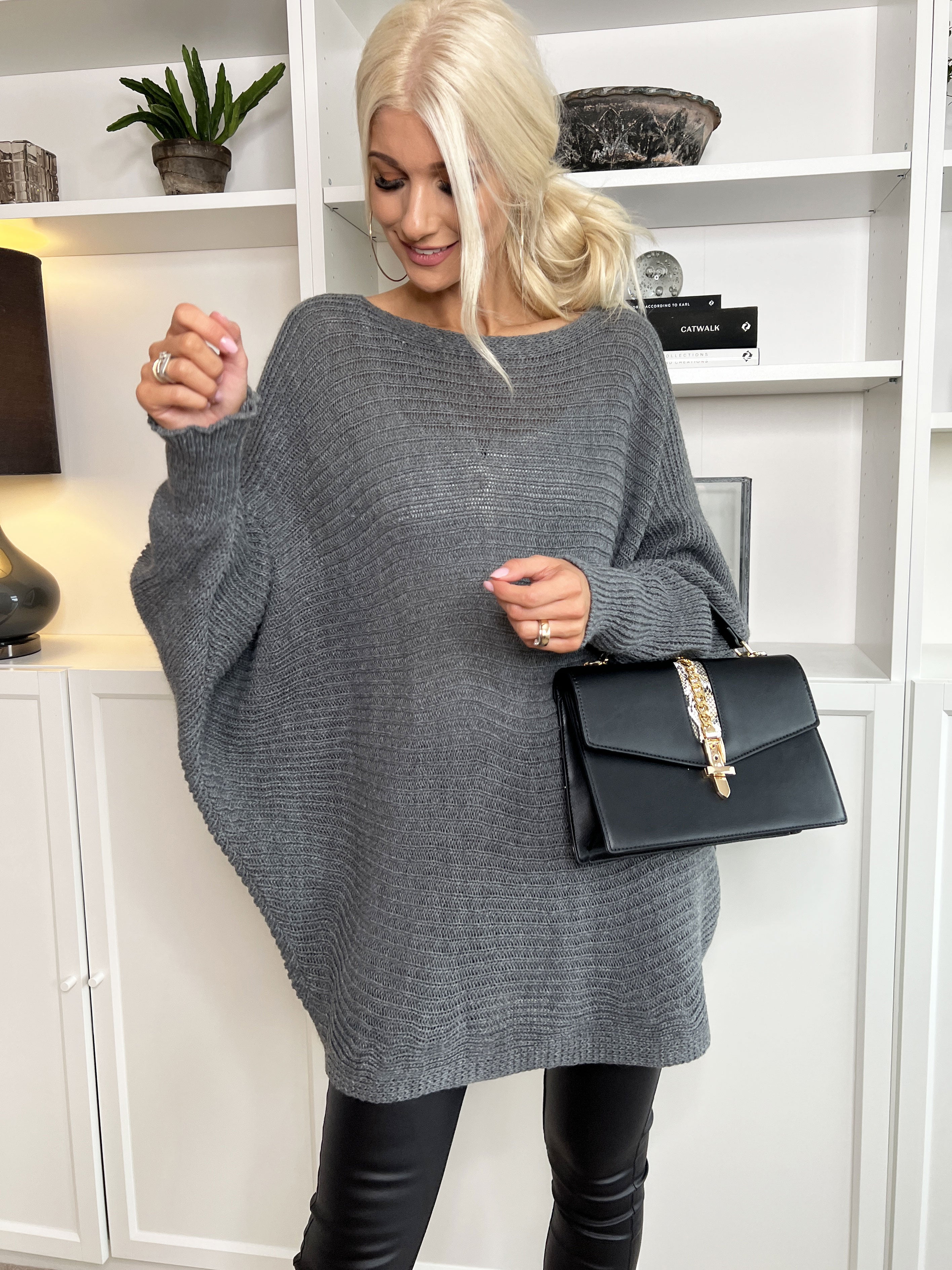 Gabbi - Oversized strik med flagermusærmer